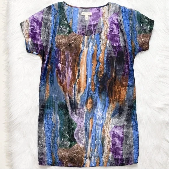 Urban Outfitters Colorful Blue Gray Purple Marbled Short Sleeve Mini Dress - Picture 9 of 11